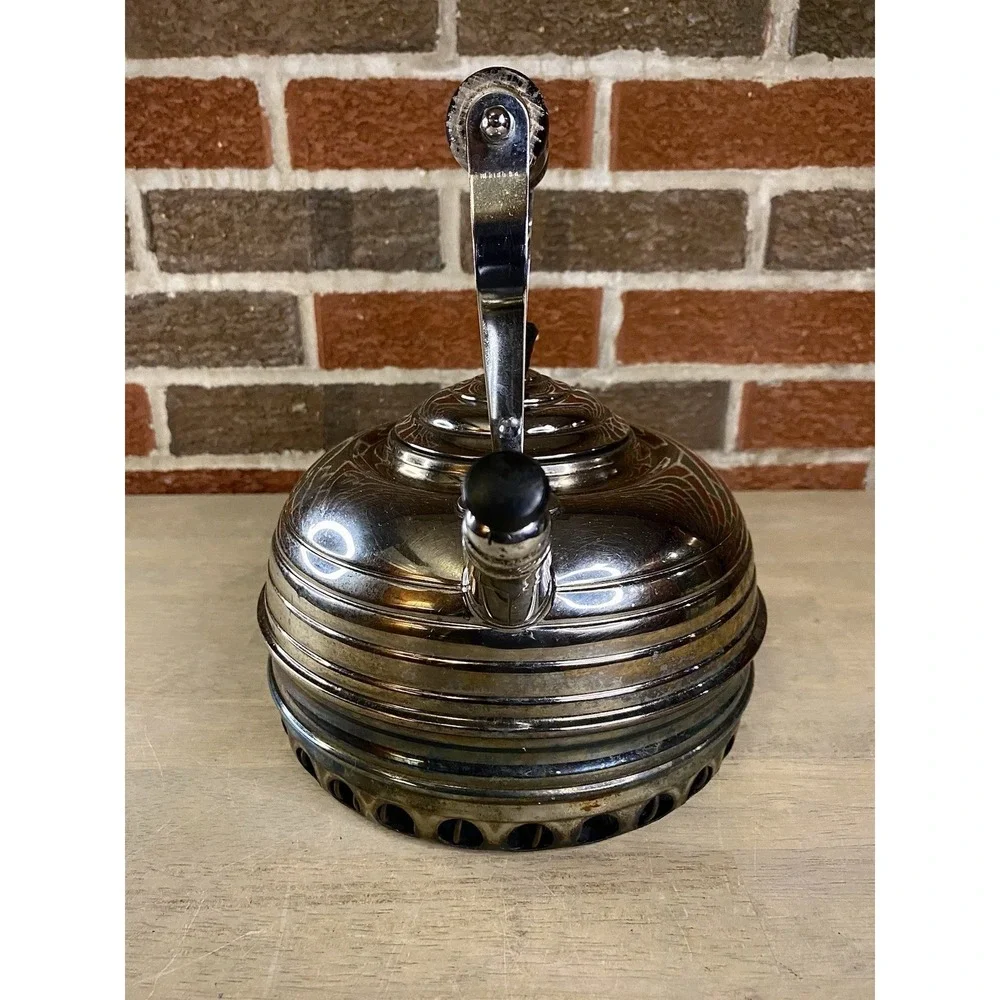 Simplex‎ Patent Solid Copper Whistling Kettle England Chrome Finish